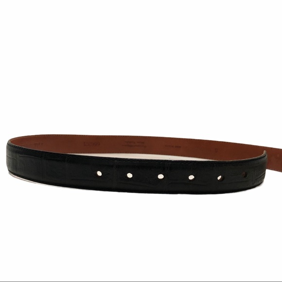 NWOT Black Alligator Grain Calfskin Belt Size S main image 7